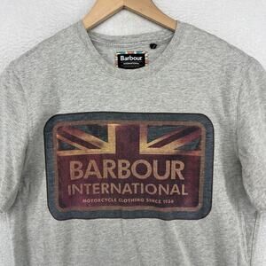 BARBOUR Shirt Mens M International Motorcycle Clothing Short Sleeve Gray